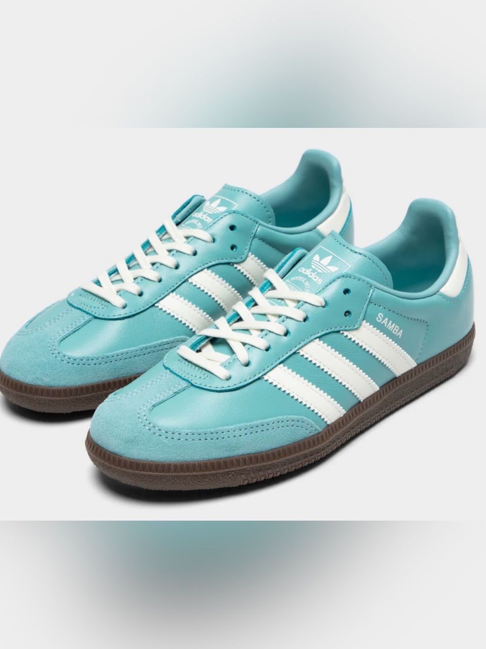 adidas Samba Sneakers in Aqua and White